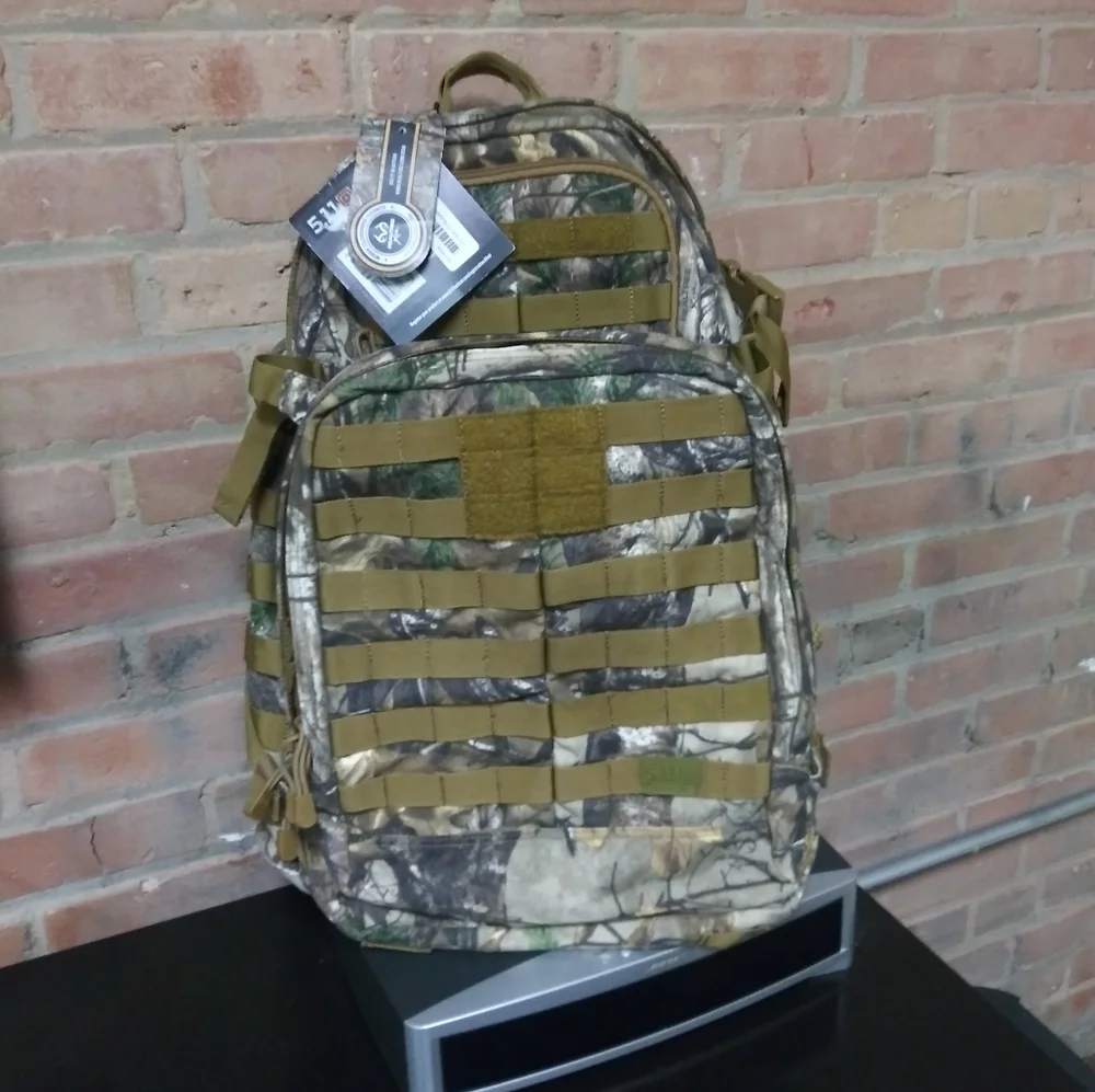 5.11 Tactical Camo Backpack with Olive/Tan MOLLE Straps - Picture 2 of 8